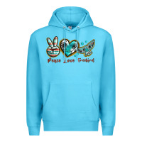 Ocean Blue peace love freebird Premium Hoodie - texasbilliewilder