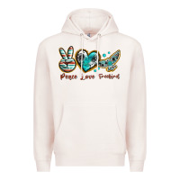 Pale Pink peace love freebird Premium Hoodie - texasbilliewilder
