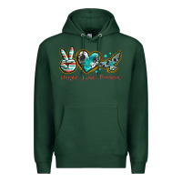 Sports Green peace love freebird Premium Hoodie - texasbilliewilder