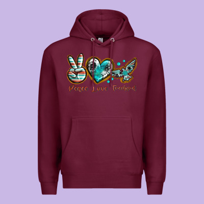 Premium Hoodie peace love freebird