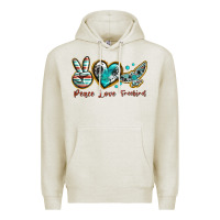 Oatmeal Heather peace love freebird Premium Hoodie - texasbilliewilder