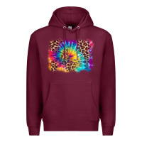 Burgundy leopard tie dye background Premium Hoodie - Zillion Design Studio