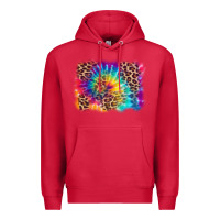 Cardinal leopard tie dye background Premium Hoodie - Zillion Design Studio