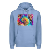 Colony Blue leopard tie dye background Premium Hoodie - Zillion Design Studio