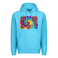 Ocean Blue leopard tie dye background Premium Hoodie - Zillion Design Studio