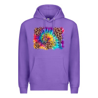 Purple leopard tie dye background Premium Hoodie - Zillion Design Studio