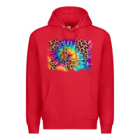 Red leopard tie dye background Premium Hoodie - Zillion Design Studio
