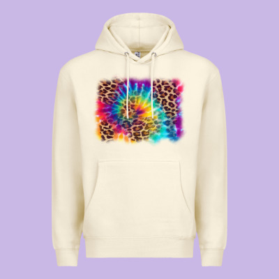 Premium Hoodie leopard tie dye background