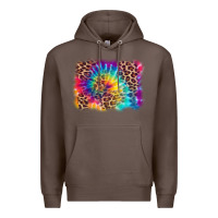 Coffee leopard tie dye background Premium Hoodie - Zillion Design Studio