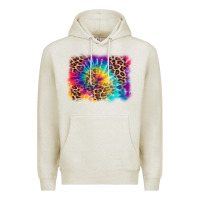 Oatmeal Heather leopard tie dye background Premium Hoodie - Zillion Design Studio