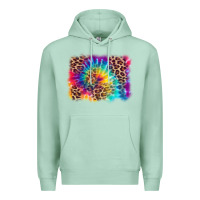 Seafoam leopard tie dye background Premium Hoodie - Zillion Design Studio