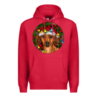 Cardinal Christmas Dachshund Premium Hoodie - RanaPortraitStore