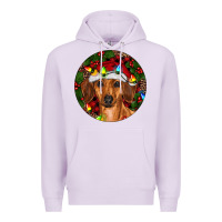 Lilac Christmas Dachshund Premium Hoodie - RanaPortraitStore