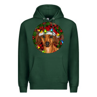 Sports Green Christmas Dachshund Premium Hoodie - RanaPortraitStore