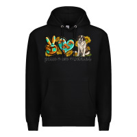 Black peace love st. bernard Premium Hoodie - texasbilliewilder