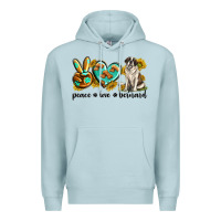 Blue Mist peace love st. bernard Premium Hoodie - texasbilliewilder