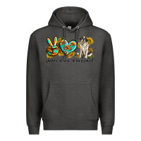 Charcoal Heather peace love st. bernard Premium Hoodie - texasbilliewilder