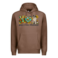 Chestnut peace love st. bernard Premium Hoodie - texasbilliewilder
