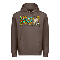 Coffee peace love st. bernard Premium Hoodie - texasbilliewilder