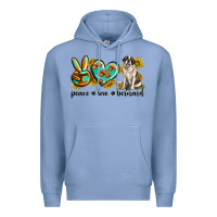 Colony Blue peace love st. bernard Premium Hoodie - texasbilliewilder