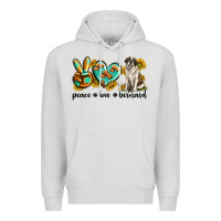 Dove Grey peace love st. bernard Premium Hoodie - texasbilliewilder