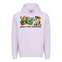Lilac peace love st. bernard Premium Hoodie - texasbilliewilder