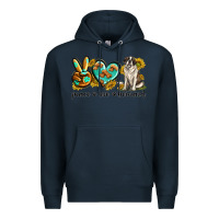 Navy peace love st. bernard Premium Hoodie - texasbilliewilder