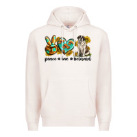 Pale Pink peace love st. bernard Premium Hoodie - texasbilliewilder