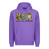 Purple peace love st. bernard Premium Hoodie - texasbilliewilder