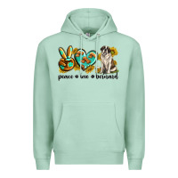 Seafoam peace love st. bernard Premium Hoodie - texasbilliewilder
