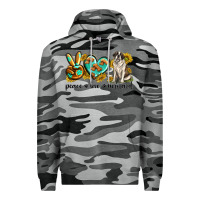 Slate Camo peace love st. bernard Premium Hoodie - texasbilliewilder