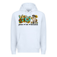 White peace love st. bernard Premium Hoodie - texasbilliewilder
