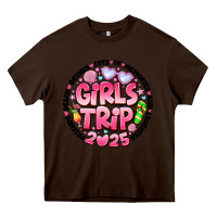 Chocolate Brown Grils Trip 2025 Heavy Core Tee - CowhideDigitalArt