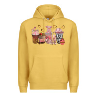 Antique Gold pigs coffee cups Premium Hoodie - texasbilliewilder