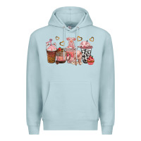 Blue Mist pigs coffee cups Premium Hoodie - texasbilliewilder