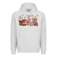 Dove Grey pigs coffee cups Premium Hoodie - texasbilliewilder