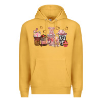 Mustard pigs coffee cups Premium Hoodie - texasbilliewilder