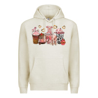 Oatmeal Heather pigs coffee cups Premium Hoodie - texasbilliewilder