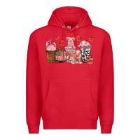 Red pigs coffee cups Premium Hoodie - texasbilliewilder