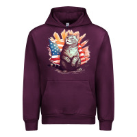 Mauve Wine cat8 Urban Hoodie - Unal Design