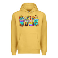 Antique Gold rainbow coffee cups Premium Hoodie - texasbilliewilder