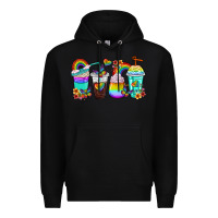 Black rainbow coffee cups Premium Hoodie - texasbilliewilder