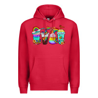 Cardinal rainbow coffee cups Premium Hoodie - texasbilliewilder