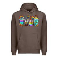 Coffee rainbow coffee cups Premium Hoodie - texasbilliewilder