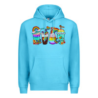 Ocean Blue rainbow coffee cups Premium Hoodie - texasbilliewilder