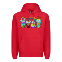 Red rainbow coffee cups Premium Hoodie - texasbilliewilder