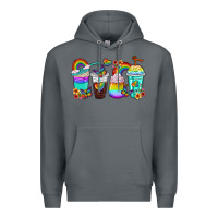 Rock rainbow coffee cups Premium Hoodie - texasbilliewilder