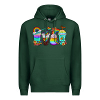 Rainbow Coffee Cups Premium Hoodie | Teevron