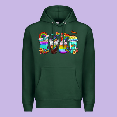 Premium Hoodie rainbow coffee cups