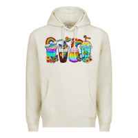 Oatmeal Heather rainbow coffee cups Premium Hoodie - texasbilliewilder